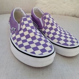 Purple checkerboard Vans size 7.5